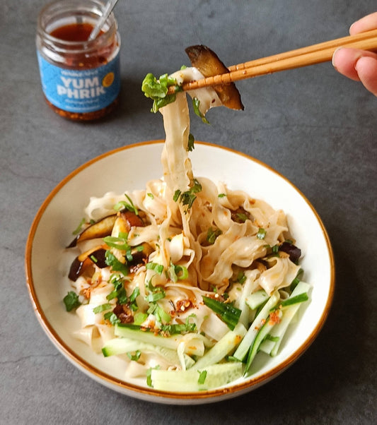 Yum Phrik Aubergine Noodles