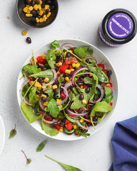 mexican bean salad recipe with smokin senorita crispy chilli oil