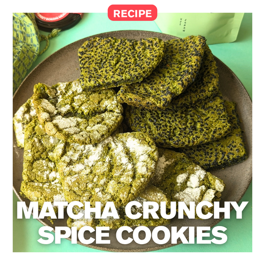 Matcha Crunchy Spice Cookies