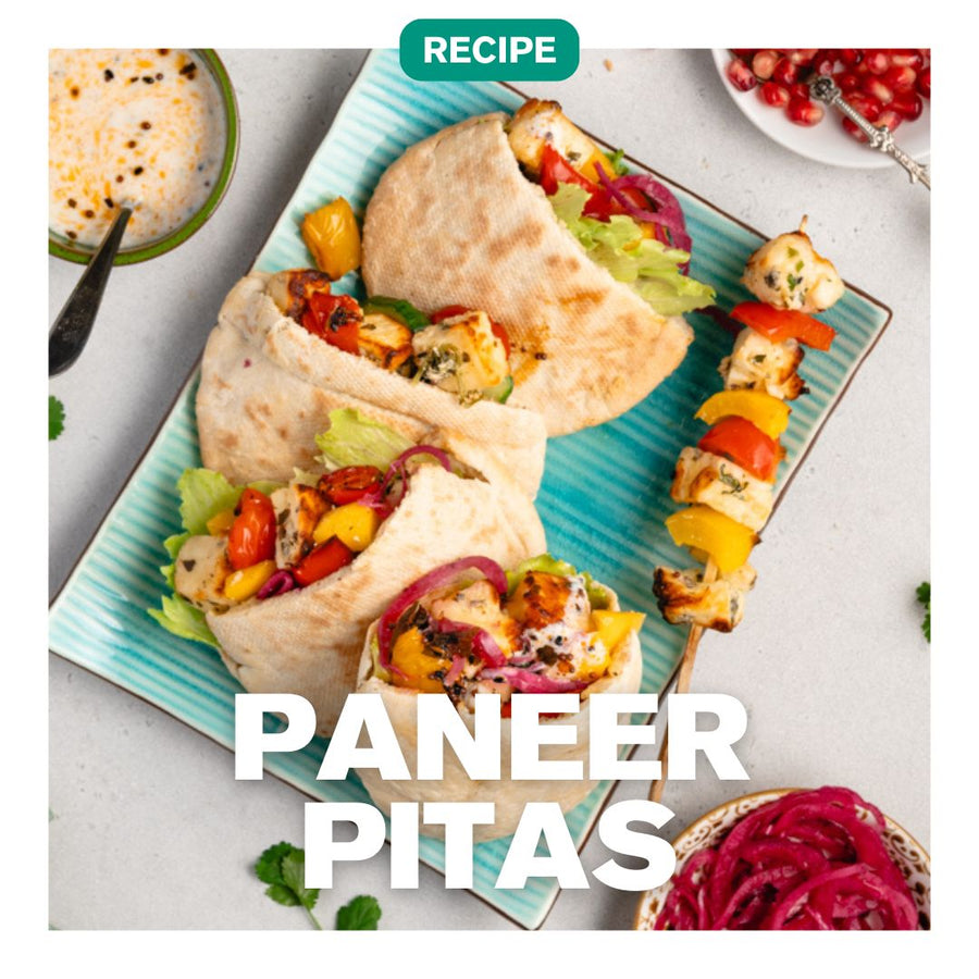 Paneer Pitas, BBQ or Oven Baked