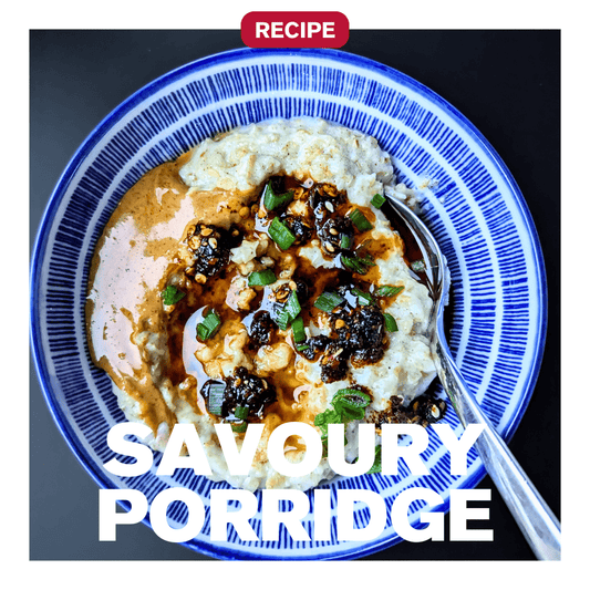 savoury porridge with chilli crisp and peanut butter