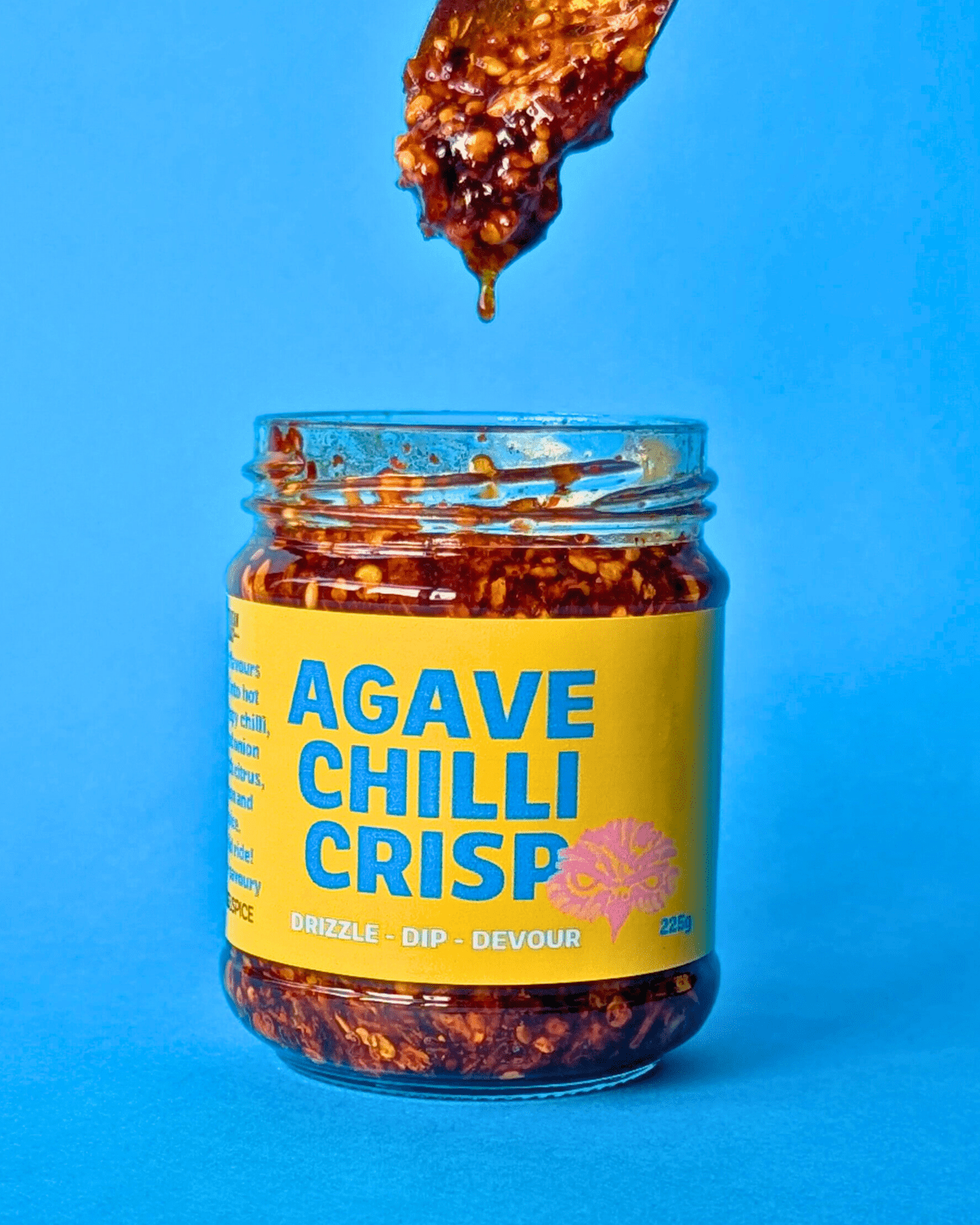 Agave Chili crisp trouble and spice vegan hot honey