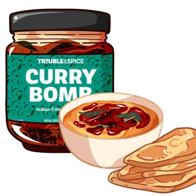 Curry Bomb Trouble and Spice crispy Chilli oil indian