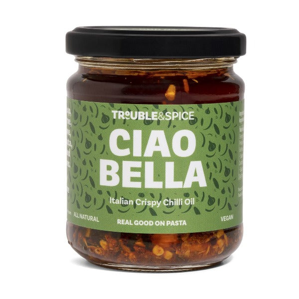 Ciao Bella Italian Crispy Chilli Oil, chili olie, trouble and spice